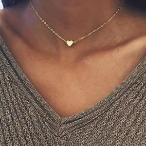 Gold Heart Choker Necklace